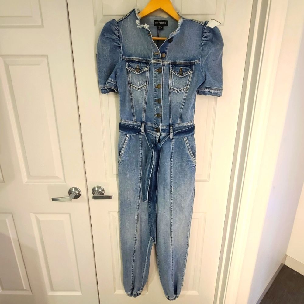 Retrofete Lia Denim jumpsuit size M NWT MSRP $590 - Picture 5 of 14